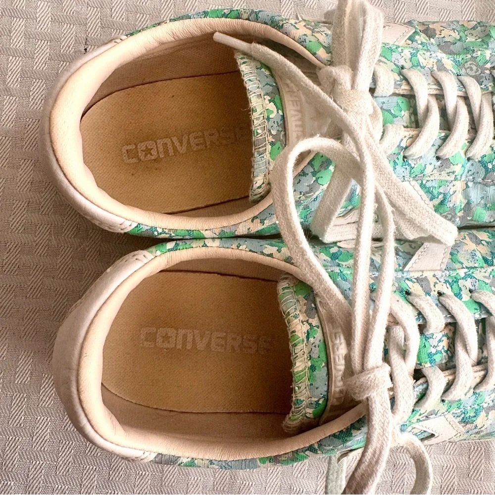 Converse One Star Women's‎ Floral Sneakers Green Blue Canvas Low Top Size 7